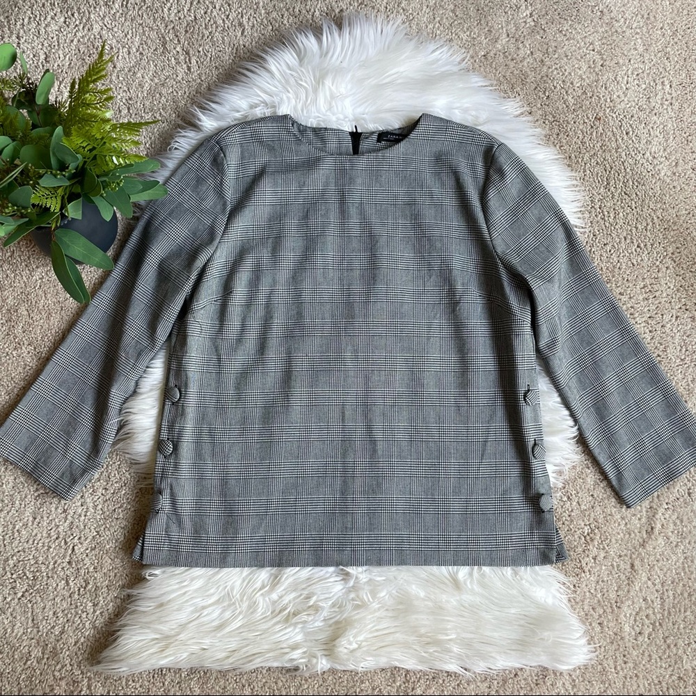 Zara Woman Houndstooth Blouse